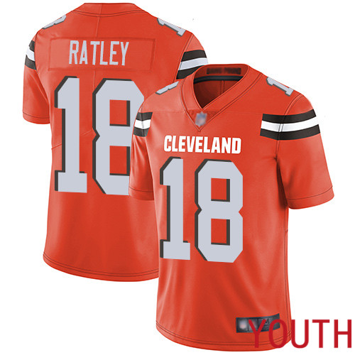 Cleveland Browns Damion Ratley Youth Orange Limited Jersey #18 NFL Football Alternate Vapor Untouchable->youth nfl jersey->Youth Jersey